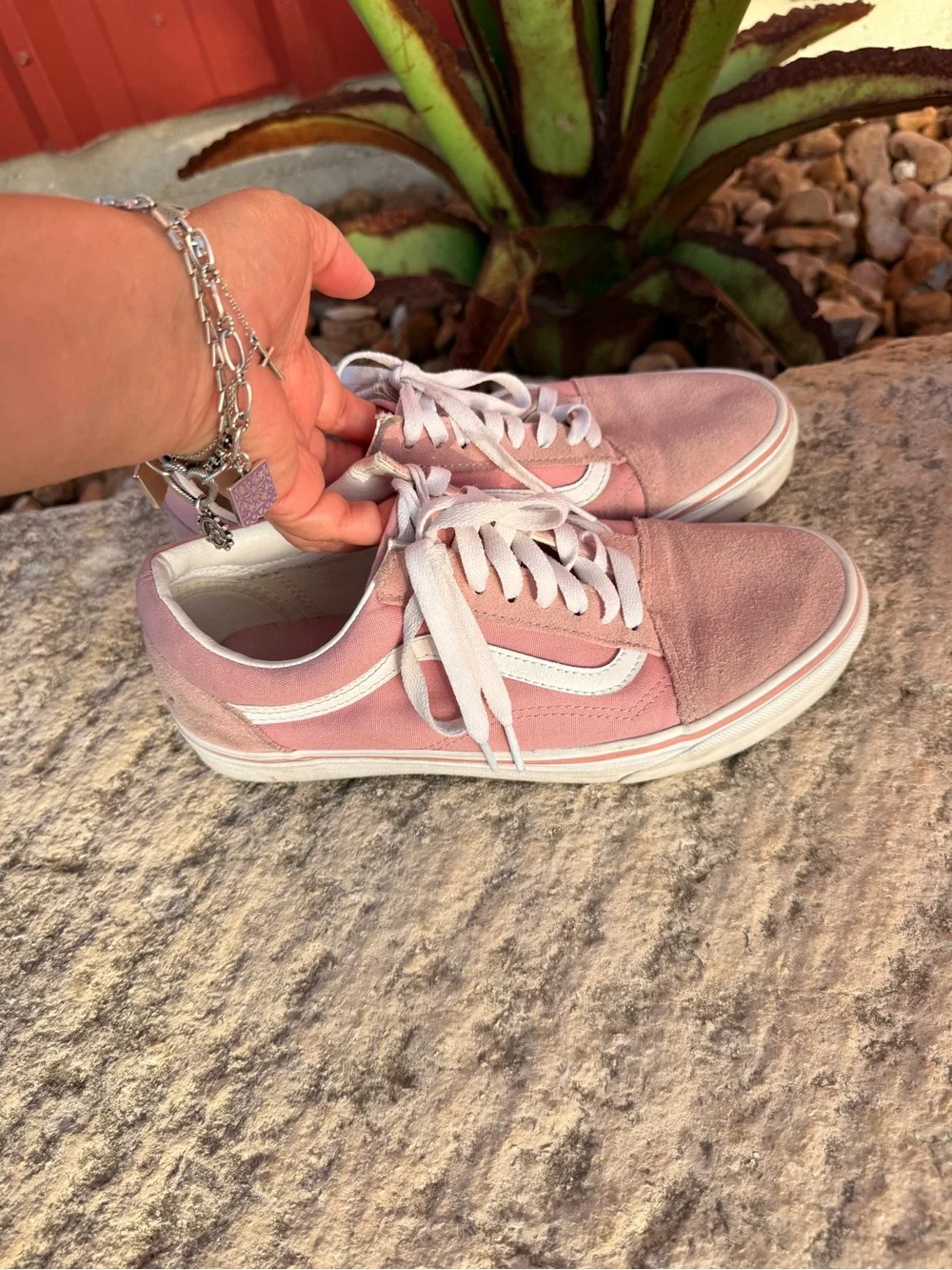Vans Pink Old Skool Canvas & Suede Women's Sneakers